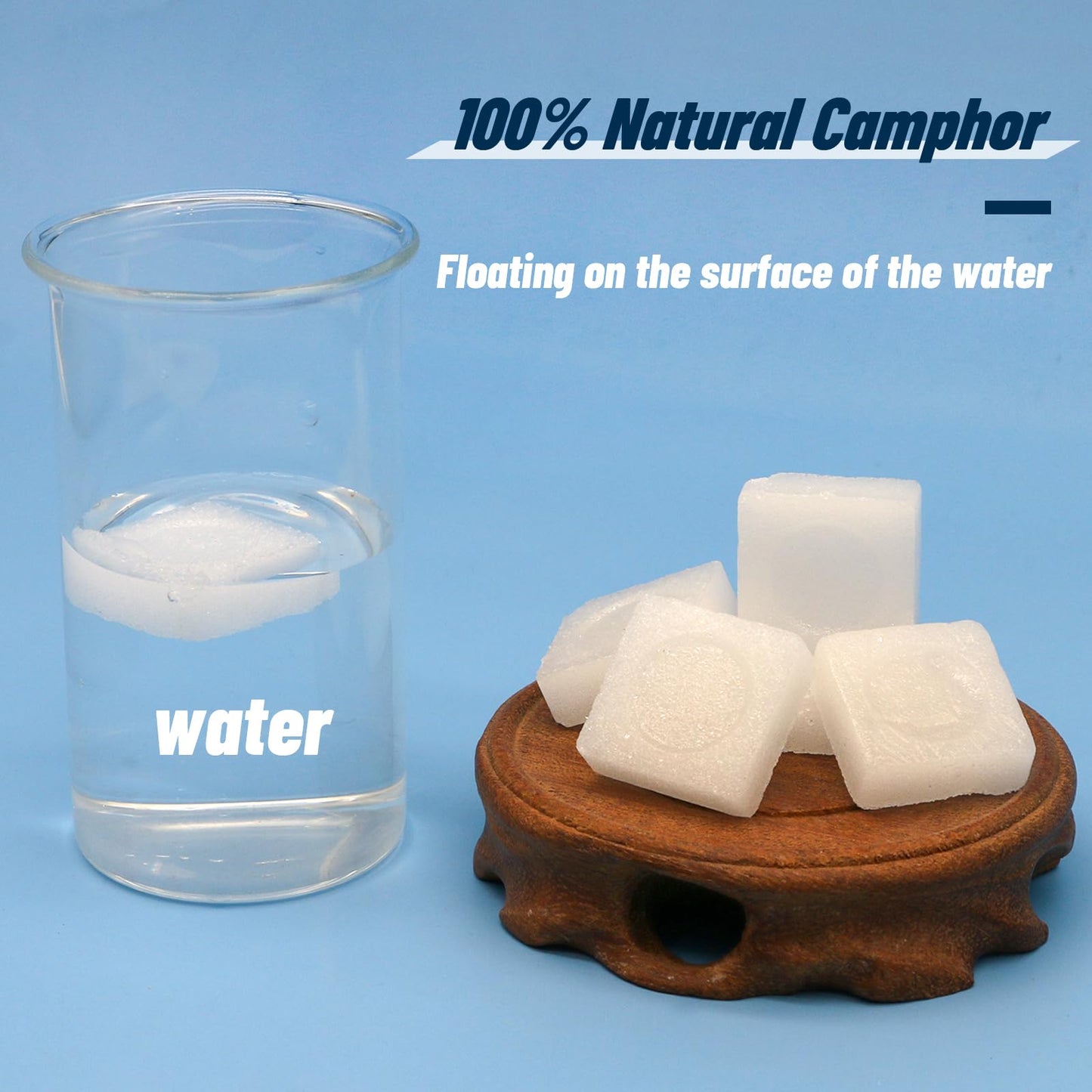 300G 64-Tablets Pure Camphor Blocks - 100% Natural Camphor Cubes for Pooja Nature Alcanfor Tablets Indian Religious Purposes Aromatherapy,Odor Eliminator, Hindu Puja Item (10oz)