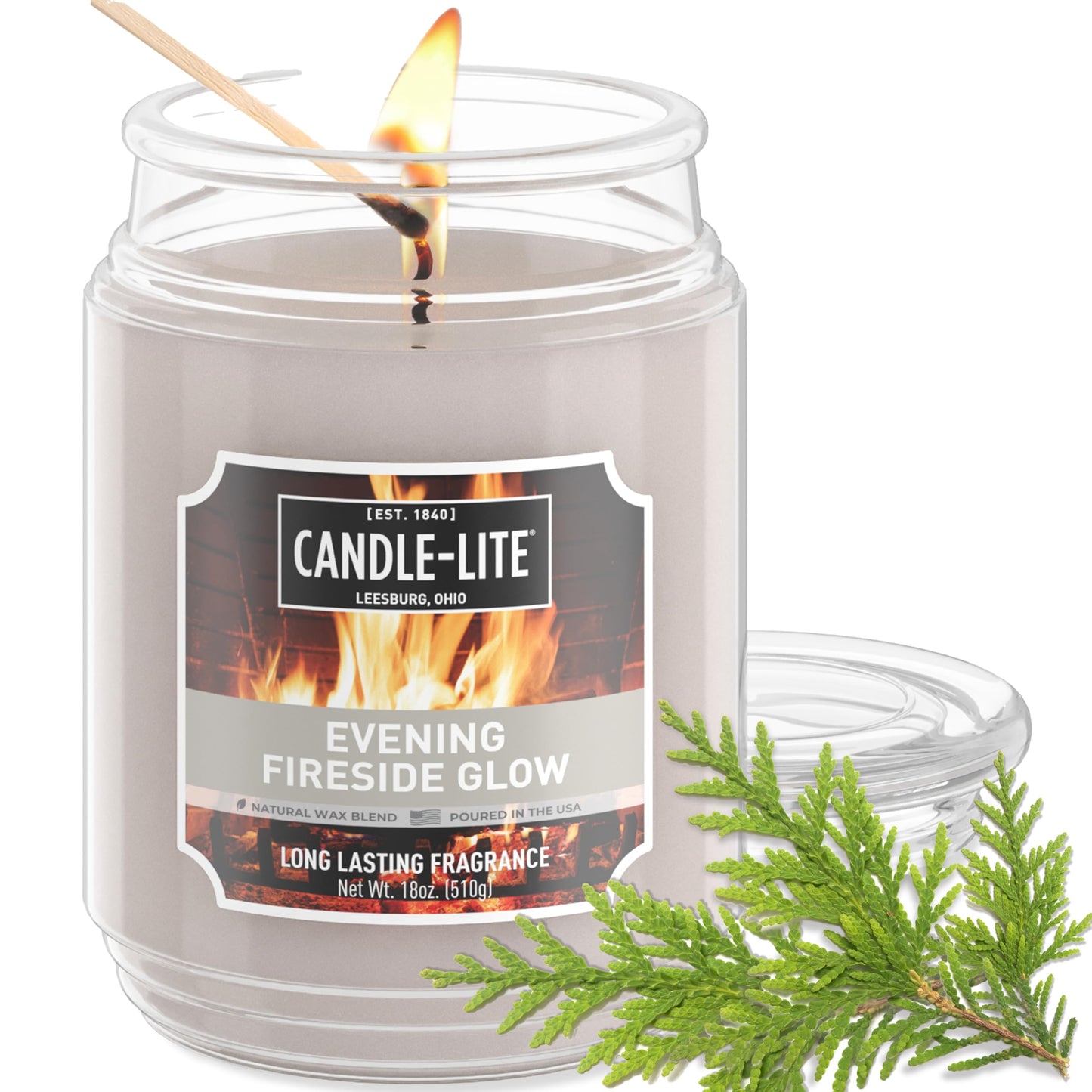 Candle-lite Scented Candles, Creamy Vanilla Swirl, 18 oz Jar, Proudly Poured in The USA, Aromatherapy Candle, Single-Wick with 110 Hours of Burn Time, Perfect for Creating a Relaxing Ambiance