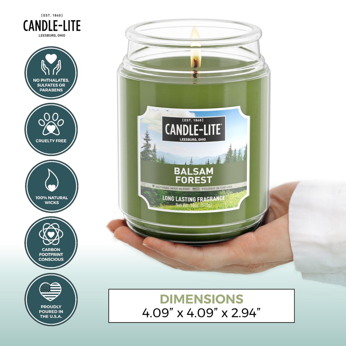 Candle-lite Scented Candles, Creamy Vanilla Swirl, 18 oz Jar, Proudly Poured in The USA, Aromatherapy Candle, Single-Wick with 110 Hours of Burn Time, Perfect for Creating a Relaxing Ambiance