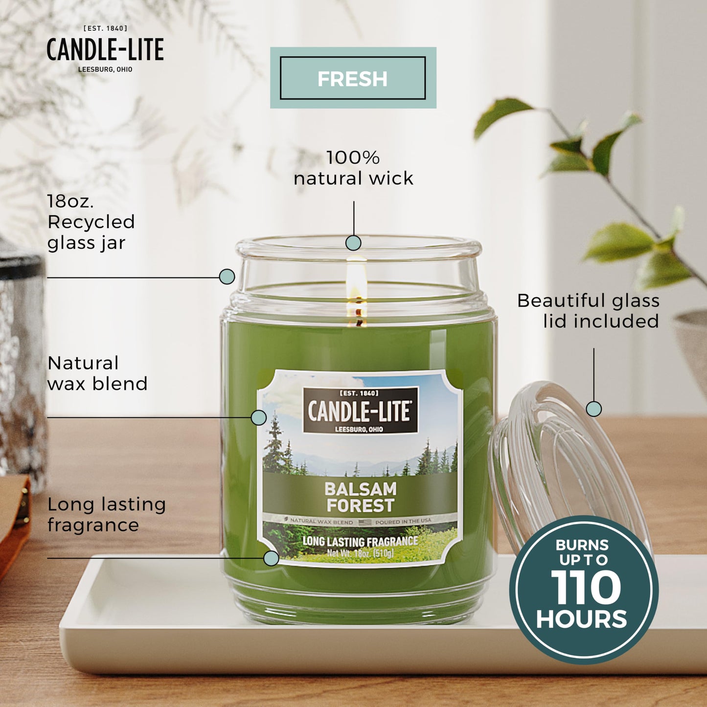 Candle-lite Scented Candles, Creamy Vanilla Swirl, 18 oz Jar, Proudly Poured in The USA, Aromatherapy Candle, Single-Wick with 110 Hours of Burn Time, Perfect for Creating a Relaxing Ambiance