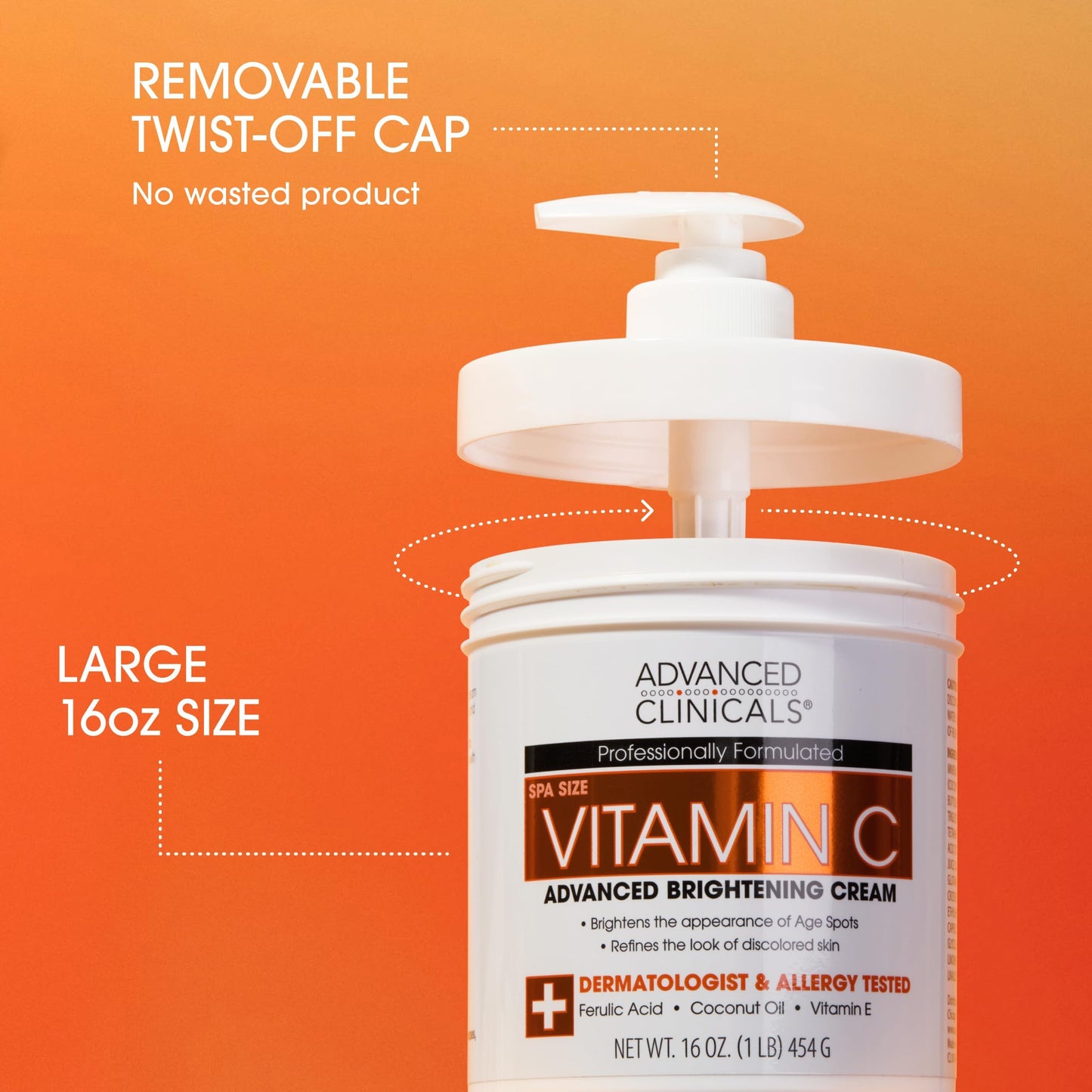 Advanced Clinicals Hyaluronic Acid Moisturizer Body Cream W/Vitamin E | Hydrating Cream & Body Lotion For Women & Men To Help Improve Look of Wrinkles, Dry Skin, Crepey Looking Skin, 16 Ounce