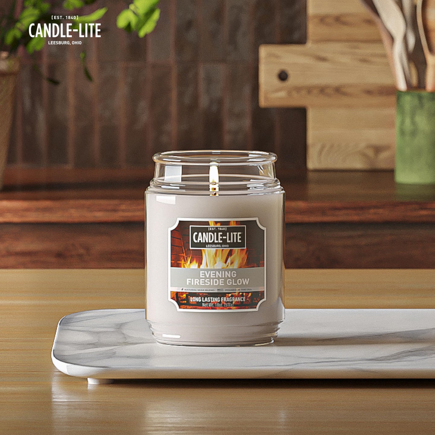 Candle-lite Scented Candles, Creamy Vanilla Swirl, 18 oz Jar, Proudly Poured in The USA, Aromatherapy Candle, Single-Wick with 110 Hours of Burn Time, Perfect for Creating a Relaxing Ambiance