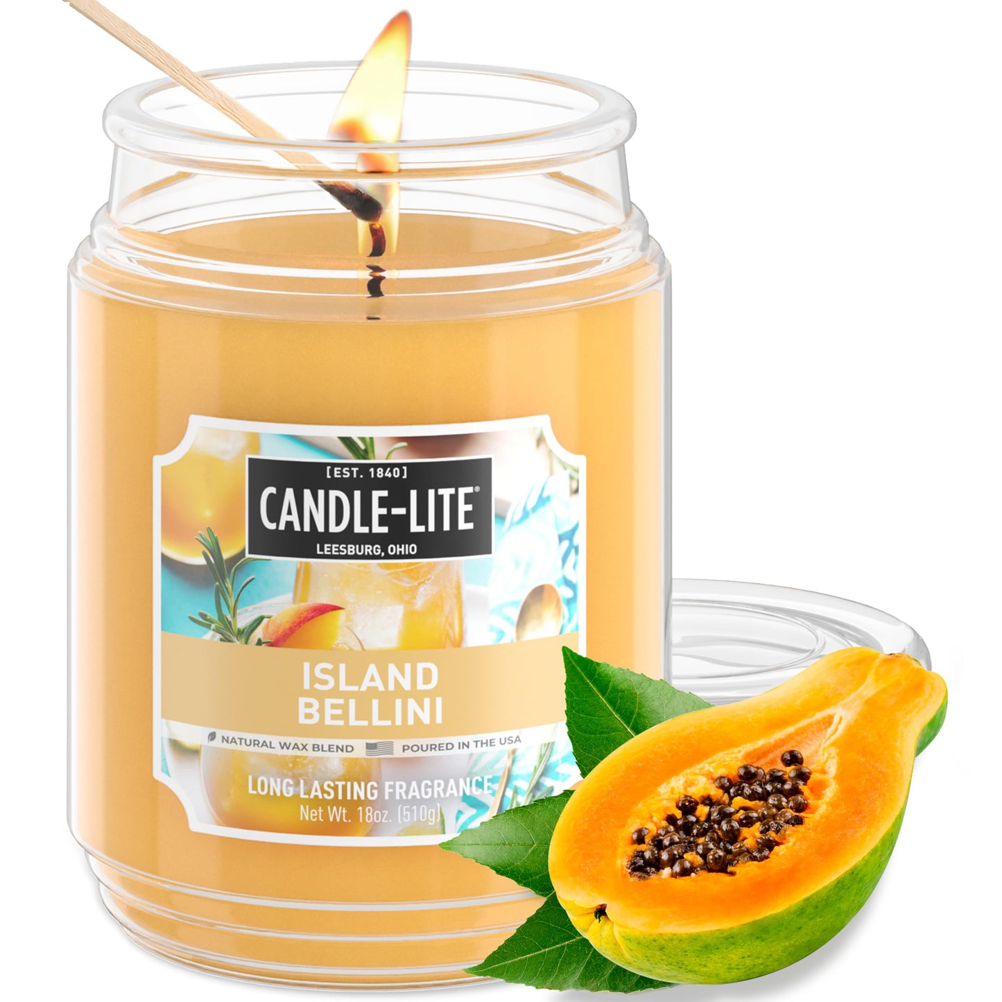 Candle-lite Scented Candles, Creamy Vanilla Swirl, 18 oz Jar, Proudly Poured in The USA, Aromatherapy Candle, Single-Wick with 110 Hours of Burn Time, Perfect for Creating a Relaxing Ambiance