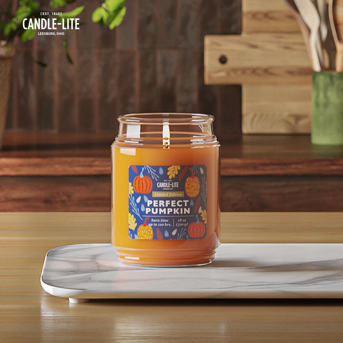 Candle-lite Scented Candles, Creamy Vanilla Swirl, 18 oz Jar, Proudly Poured in The USA, Aromatherapy Candle, Single-Wick with 110 Hours of Burn Time, Perfect for Creating a Relaxing Ambiance