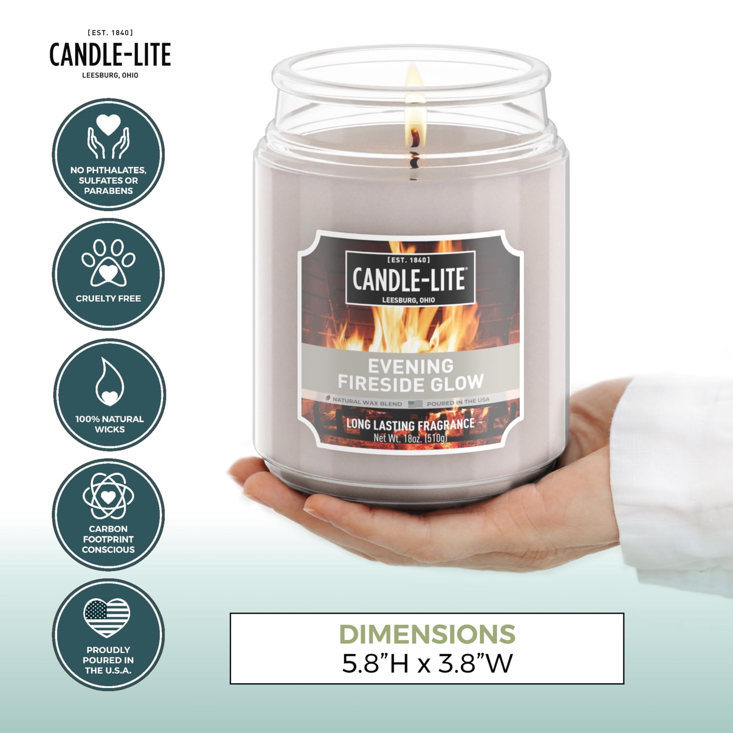 Candle-lite Scented Candles, Creamy Vanilla Swirl, 18 oz Jar, Proudly Poured in The USA, Aromatherapy Candle, Single-Wick with 110 Hours of Burn Time, Perfect for Creating a Relaxing Ambiance