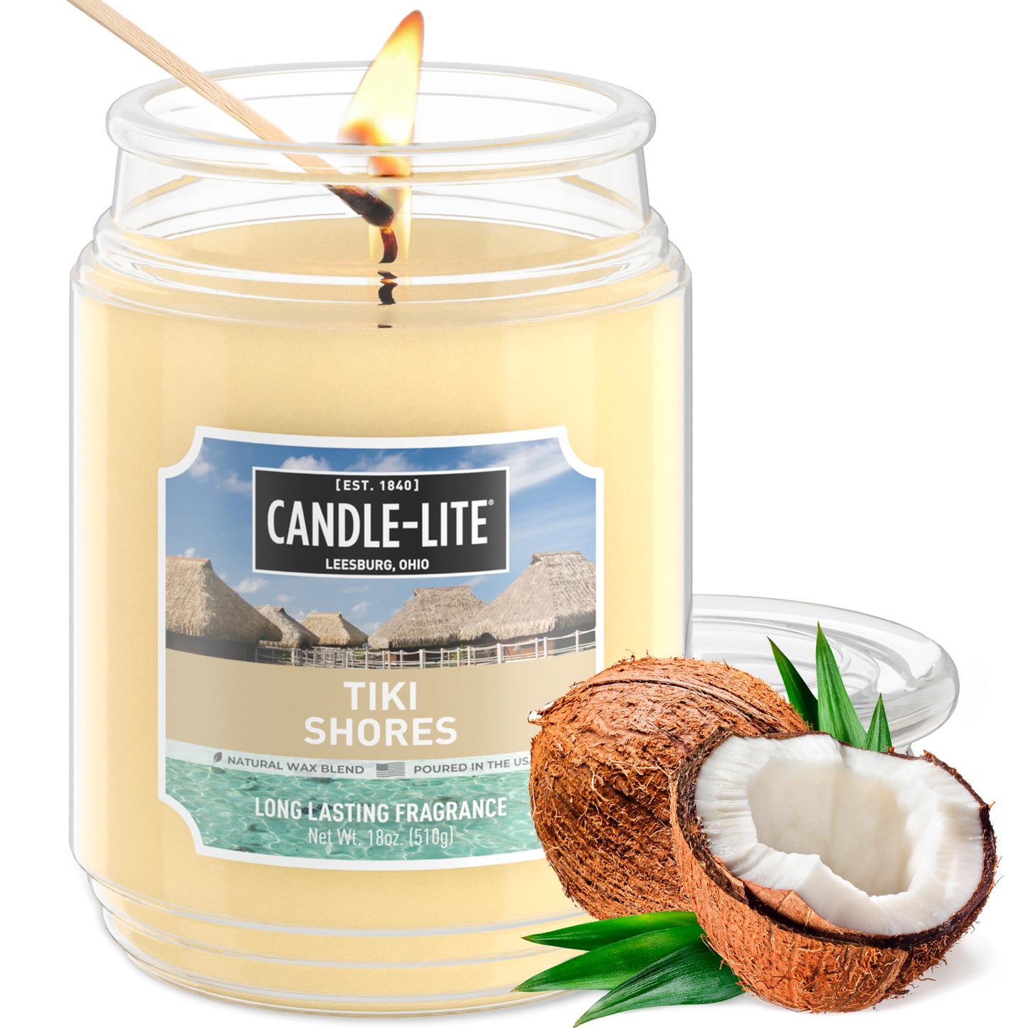 Candle-lite Scented Candles, Creamy Vanilla Swirl, 18 oz Jar, Proudly Poured in The USA, Aromatherapy Candle, Single-Wick with 110 Hours of Burn Time, Perfect for Creating a Relaxing Ambiance