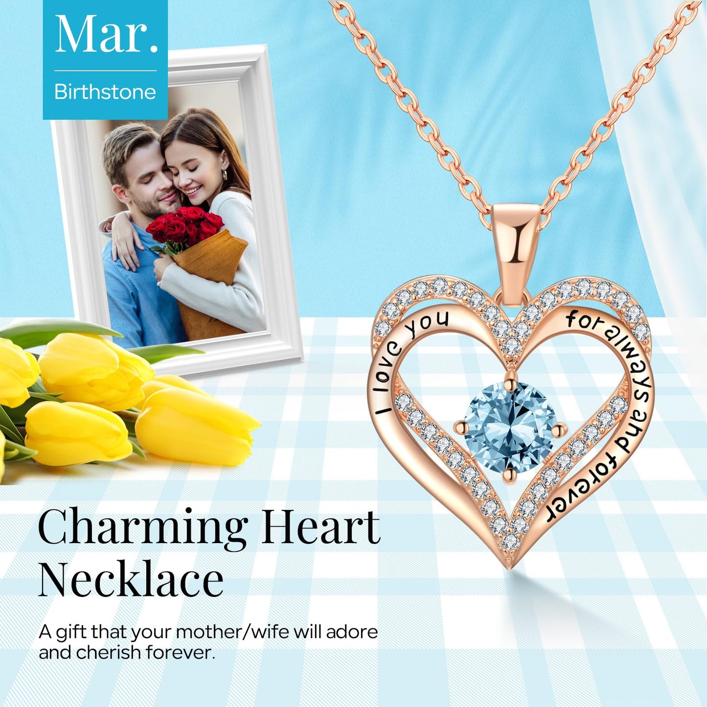 18K Rose Gold Necklaces for Women Birthday Gifts for Women Jewelry for Women Birthday Gifts for Wife Girlfriend Daughter Wife Birthday Gifts for Anniversary Mothers Day Christmas Valentines Gifts