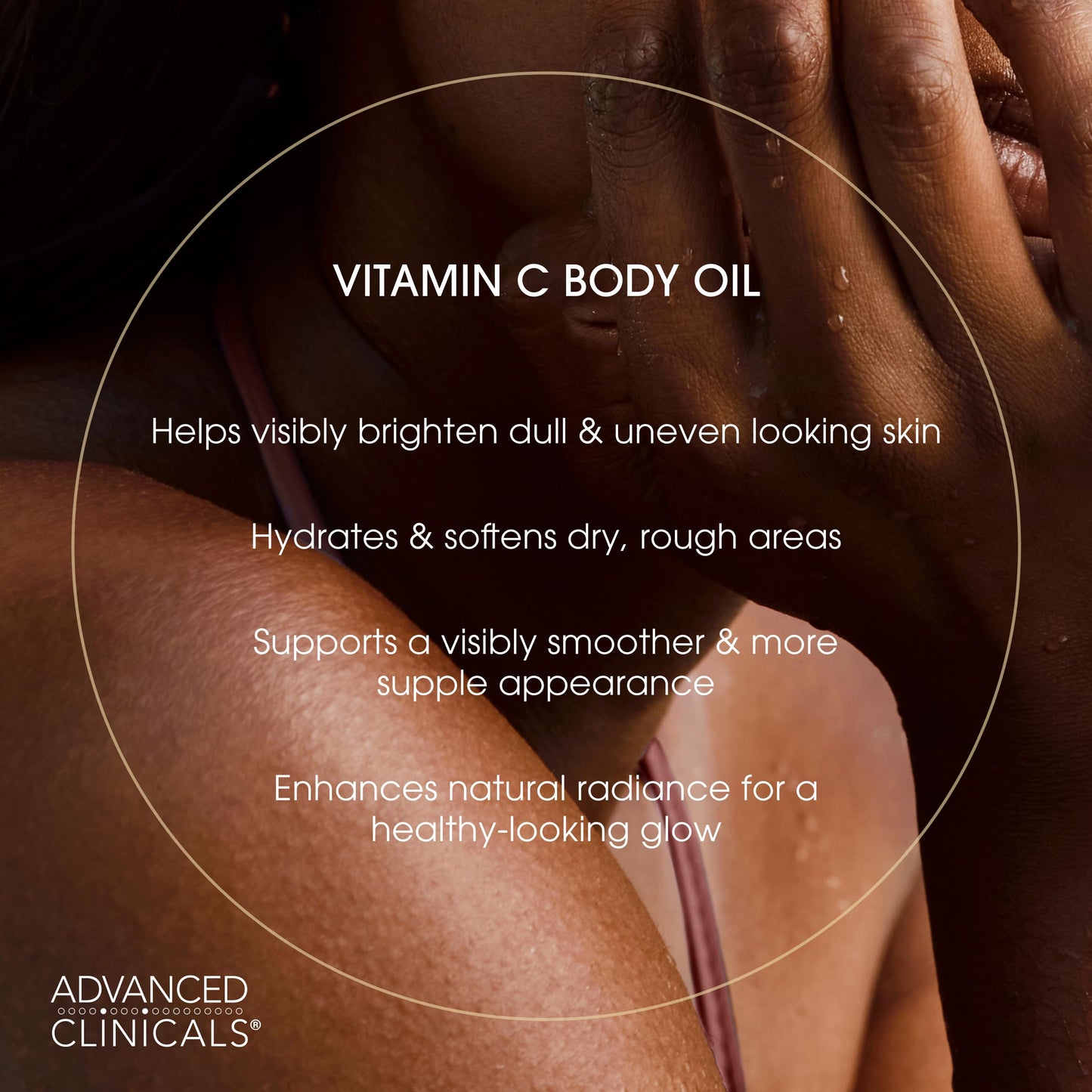 Advanced Clinicals Vitamin C Body Oil Skin Care Moisturizer W/Vitamin E & Turmeric - Nourishing, Brightening, & Hydrating Body Oil To Improve Look Of Dark Spots, Dry Skin, & Stretch Marks, 3.8 Fl Oz