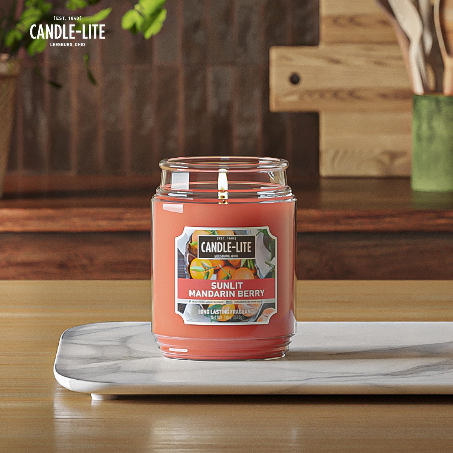 Candle-lite Scented Candles, Creamy Vanilla Swirl, 18 oz Jar, Proudly Poured in The USA, Aromatherapy Candle, Single-Wick with 110 Hours of Burn Time, Perfect for Creating a Relaxing Ambiance
