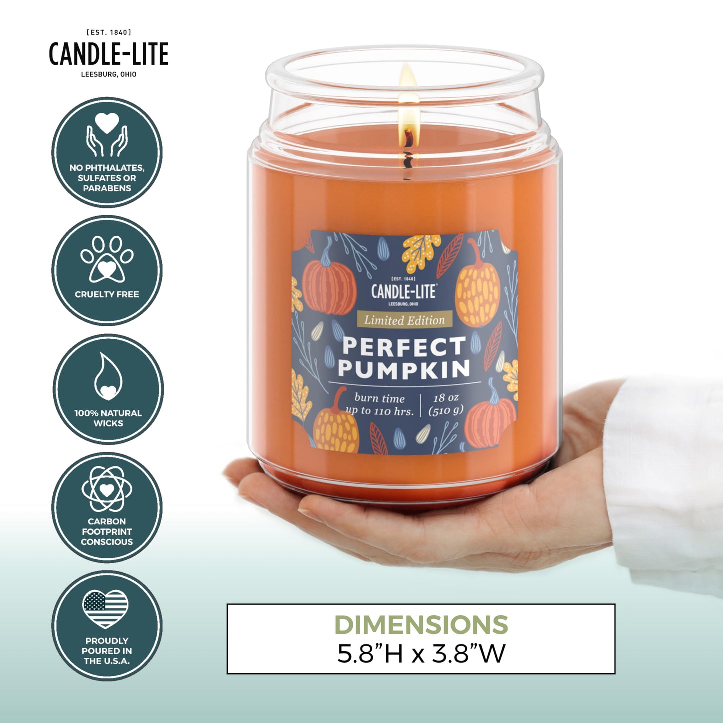 Candle-lite Scented Candles, Creamy Vanilla Swirl, 18 oz Jar, Proudly Poured in The USA, Aromatherapy Candle, Single-Wick with 110 Hours of Burn Time, Perfect for Creating a Relaxing Ambiance