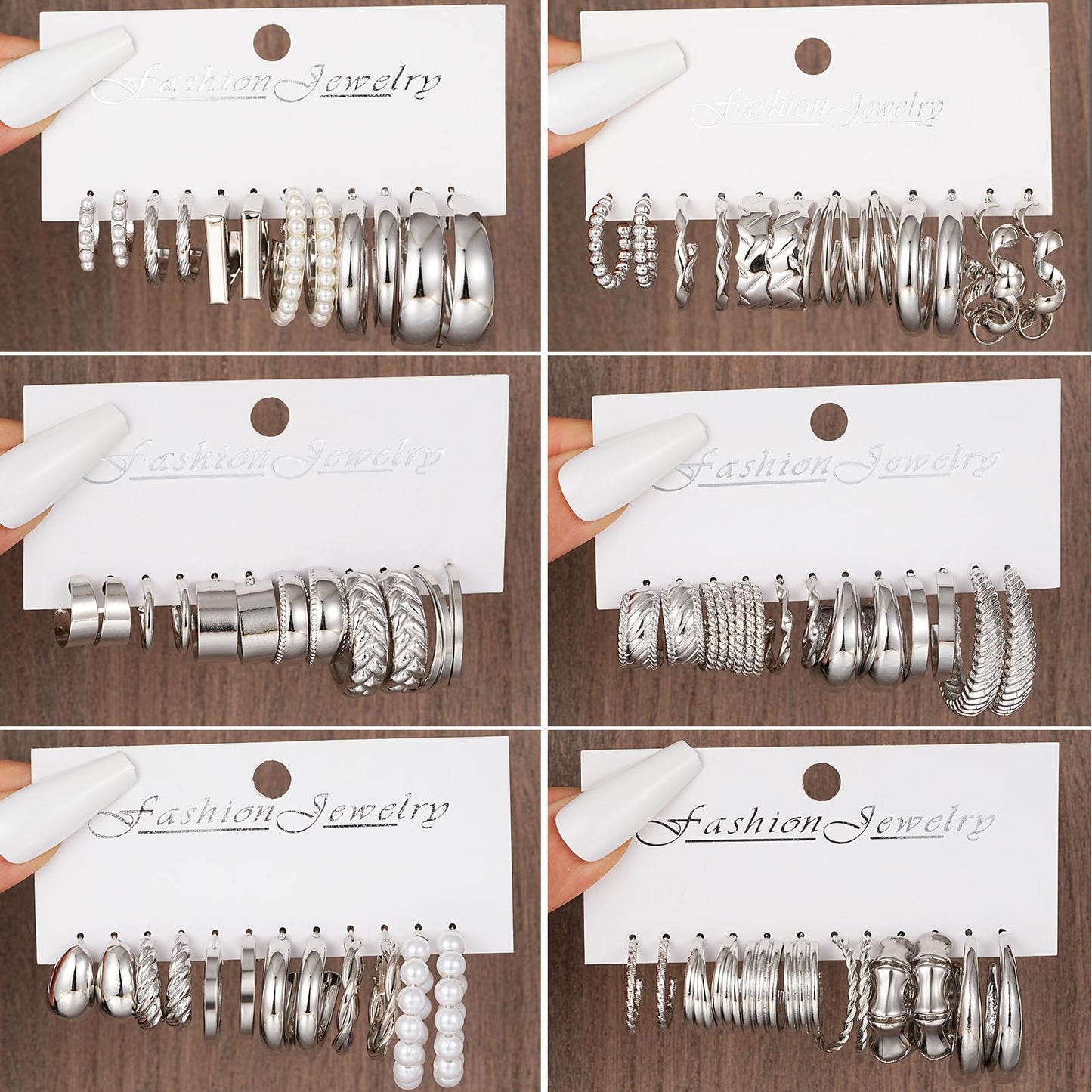36 Pairs Gold Hoop Earrings Set for Women, Fashion Chunky Gold Hoop Earrings Multipack, Hypoallergenic Pearl Chain Twisted Statement Earring Pack for Birthday Party Jewelry
