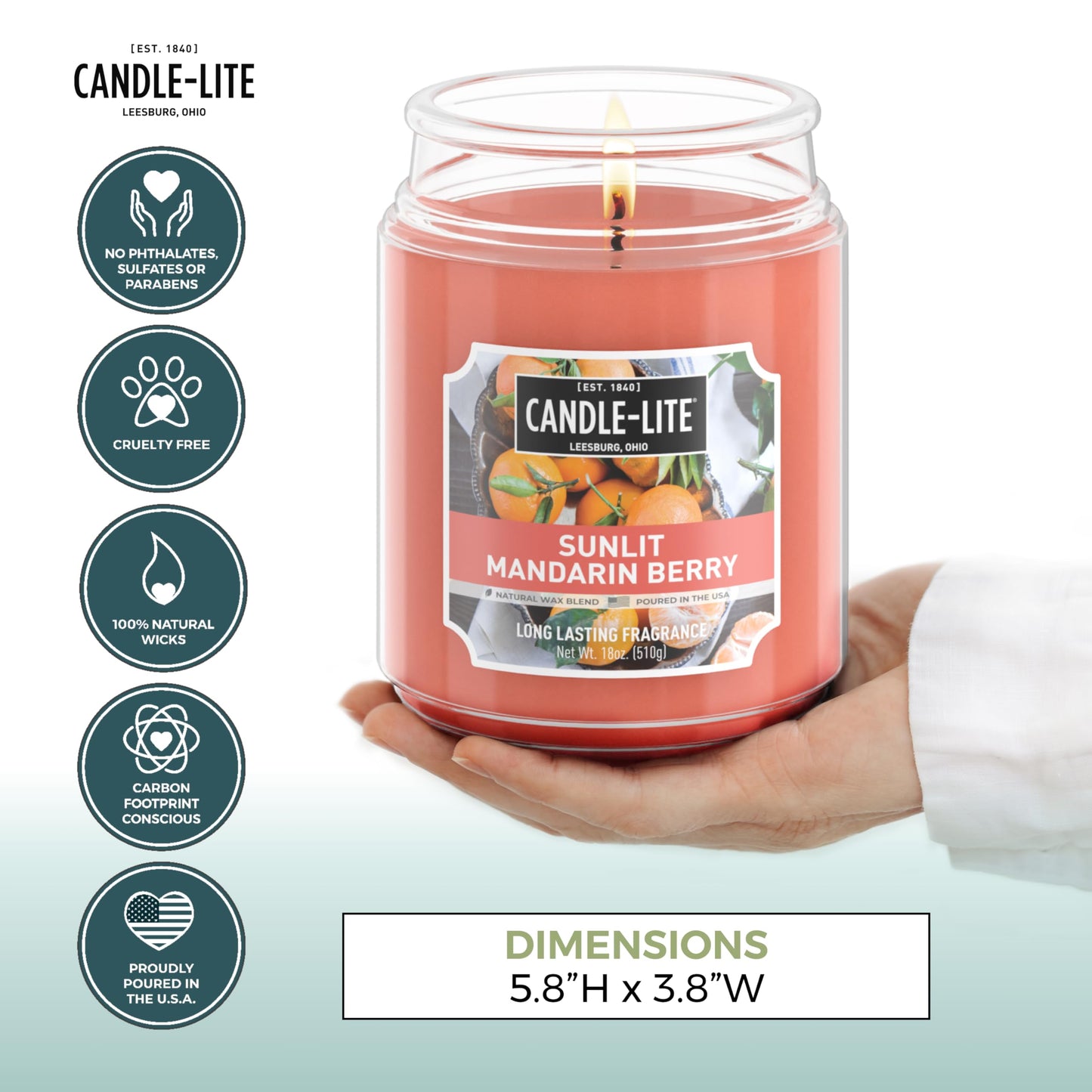 Candle-lite Scented Candles, Creamy Vanilla Swirl, 18 oz Jar, Proudly Poured in The USA, Aromatherapy Candle, Single-Wick with 110 Hours of Burn Time, Perfect for Creating a Relaxing Ambiance