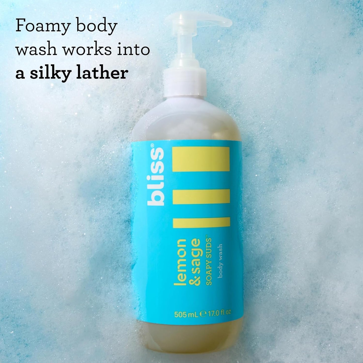Bliss Lemon Love Exfoliating Duo: Soapy Suds Body Wash & Body Scrub with Shea Butter and Coconut Oil - Lemon and Sage - 17 Fl Oz - Gentle and Hydrating for Supremely Soft Skin