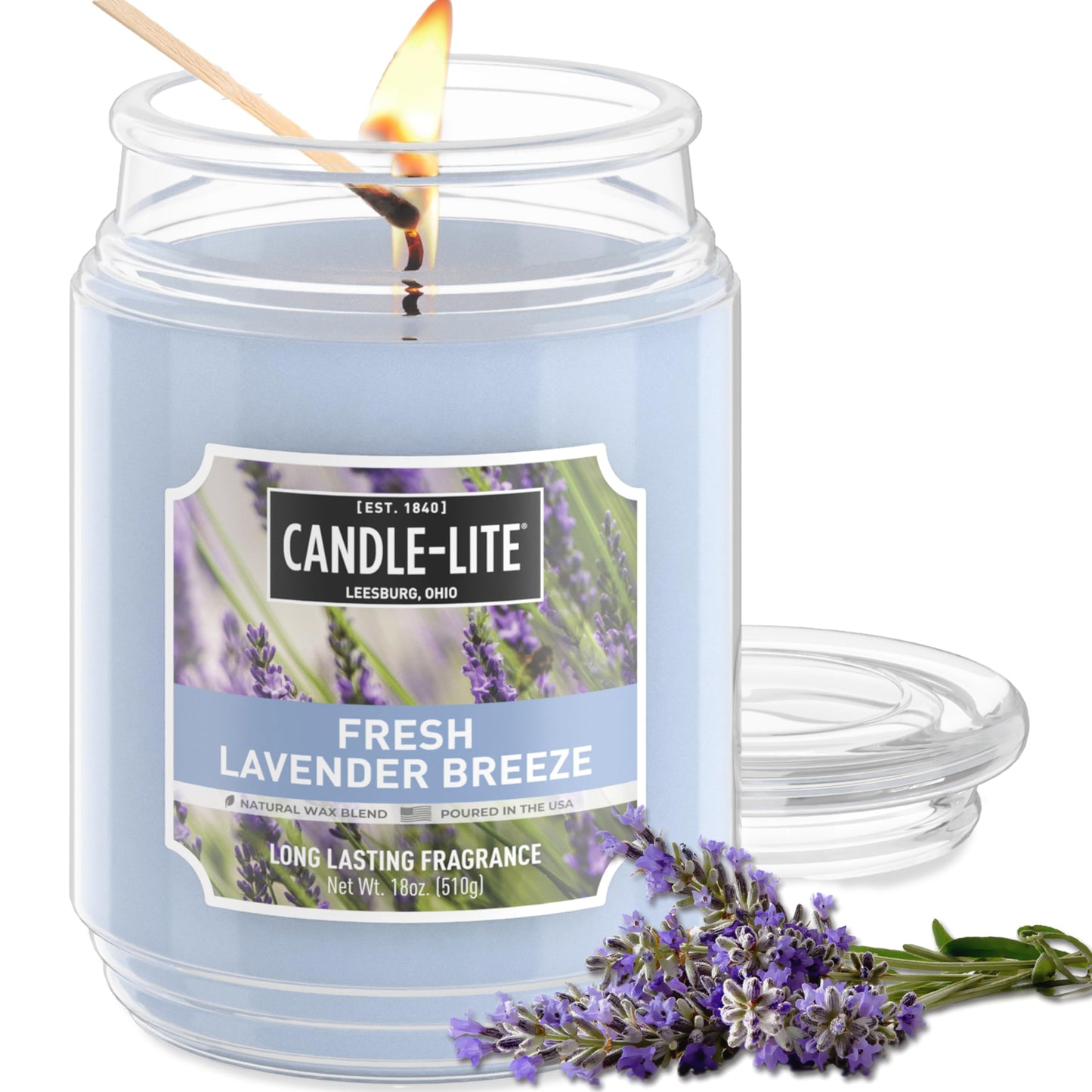 Candle-lite Scented Candles, Creamy Vanilla Swirl, 18 oz Jar, Proudly Poured in The USA, Aromatherapy Candle, Single-Wick with 110 Hours of Burn Time, Perfect for Creating a Relaxing Ambiance